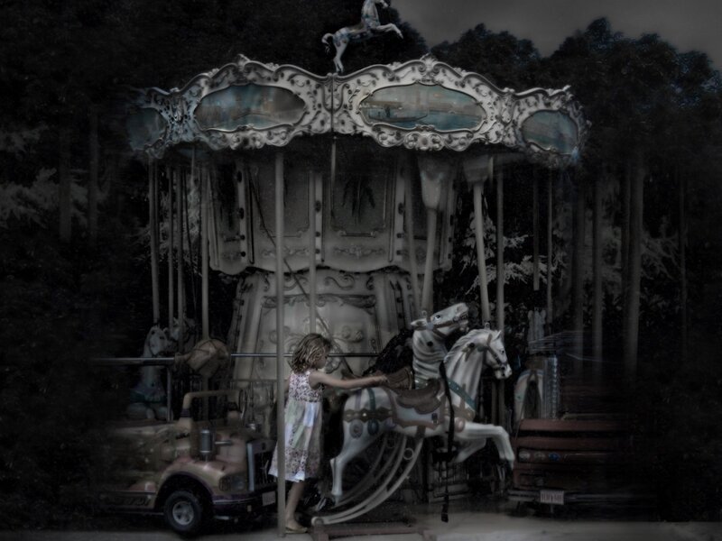 Girl on Carousel — Black