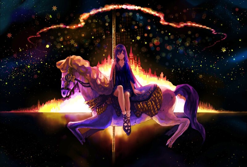 Girl on Carousel Horse