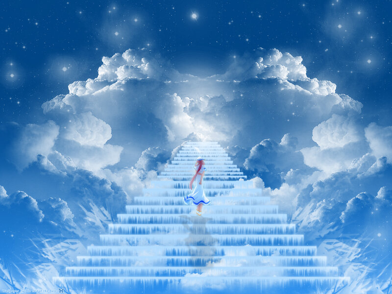 girl on celestial staircase