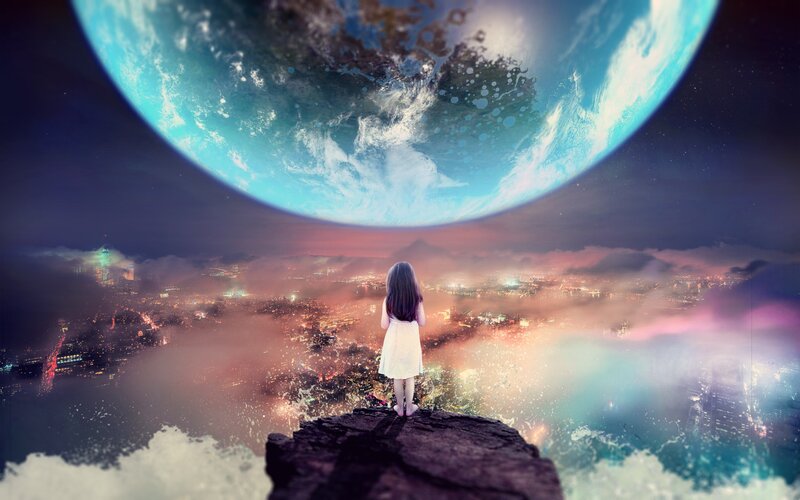 Girl on Cliff Edge