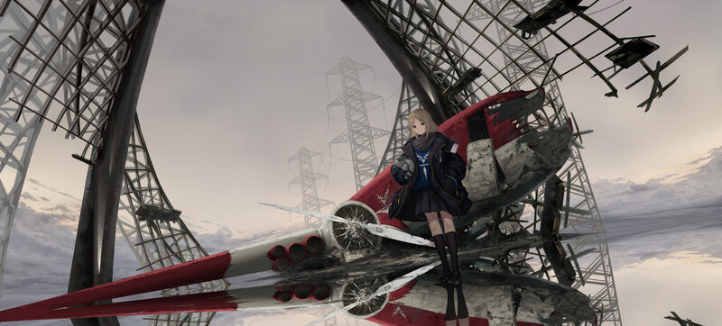 Girl on Crashed Plane