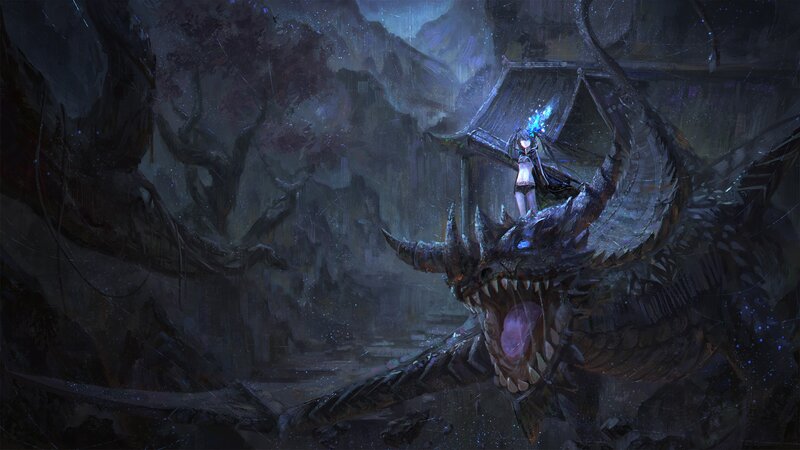 Girl on Dragon — Dark Gray