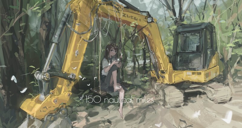 Girl on Excavator Swing