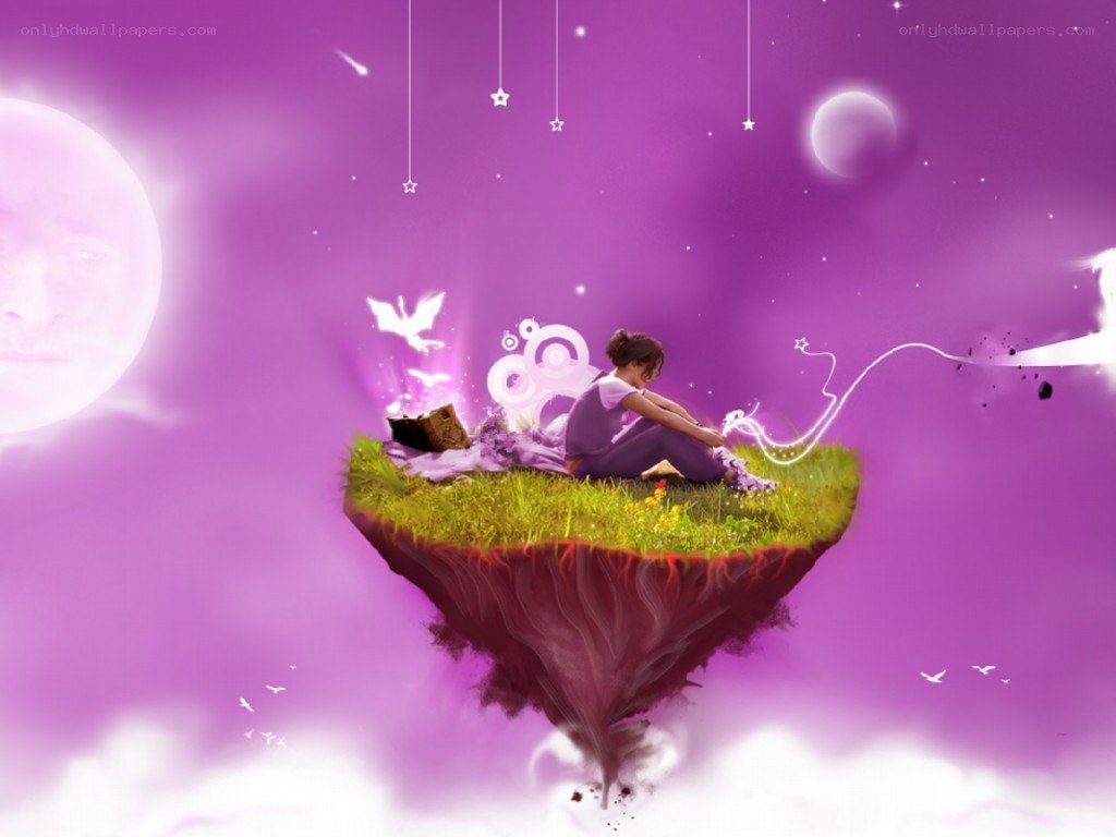 girl on floating island