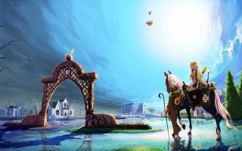 Girl on Horse with Arch