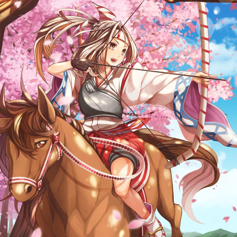 Girl on Horse with Bow