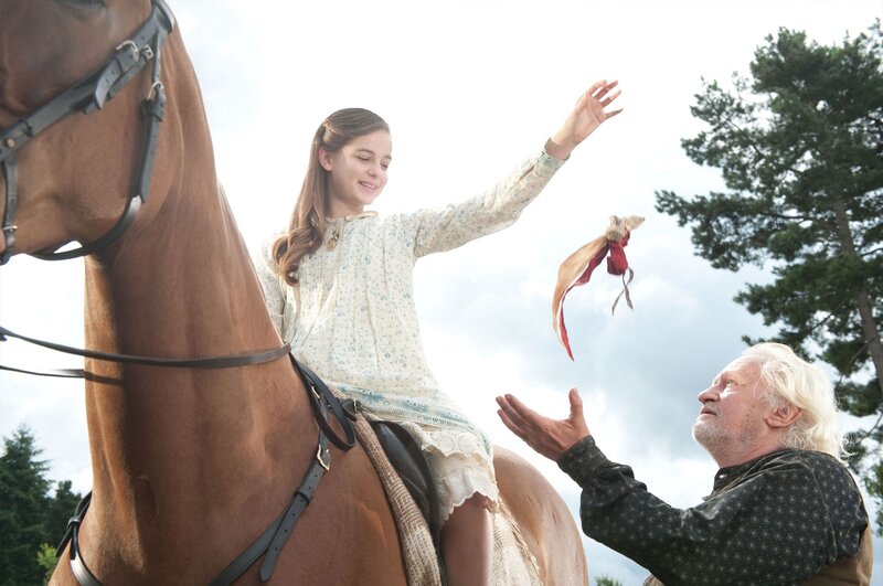 Girl on horse with man