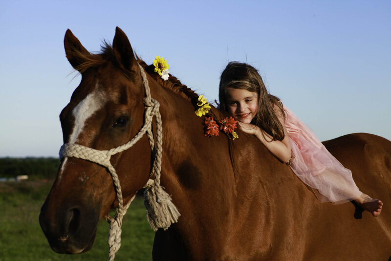 Girl on Horseback — Brown