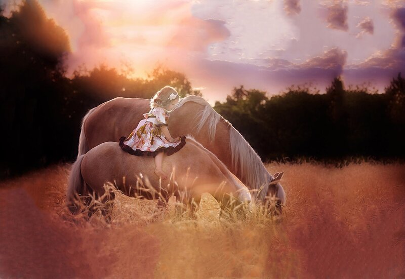Girl on Horseback — Golden