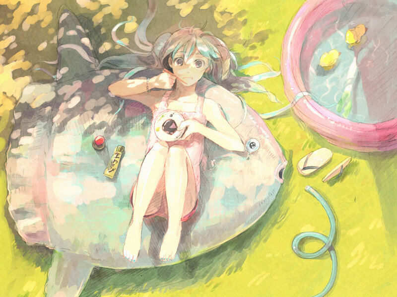 Girl on Inflatable Float