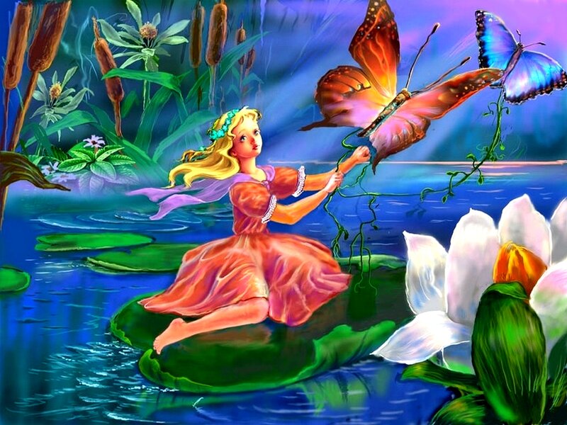 Girl on Lily Pad