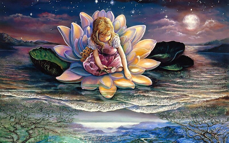 Girl on Lotus Flower