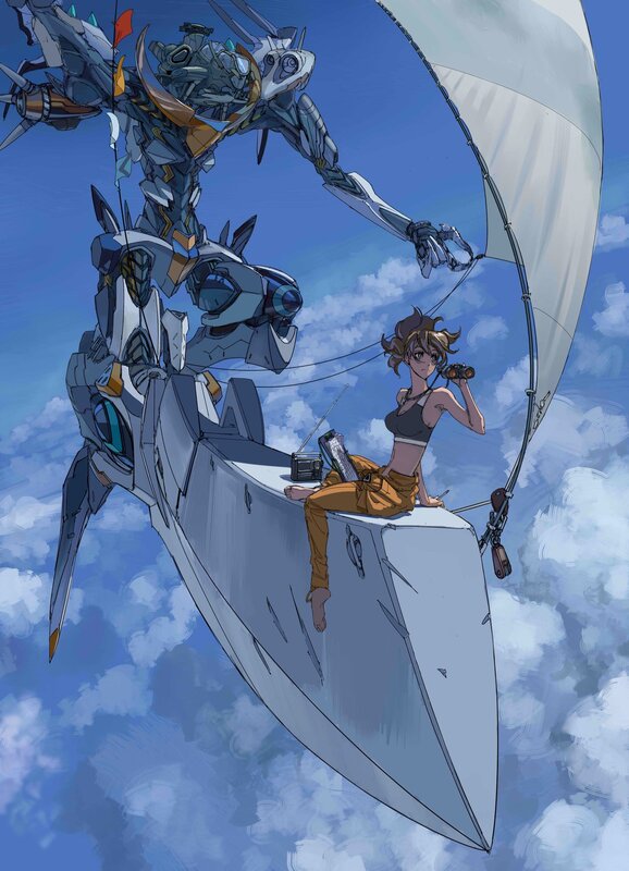 Girl on Mech Sailboat