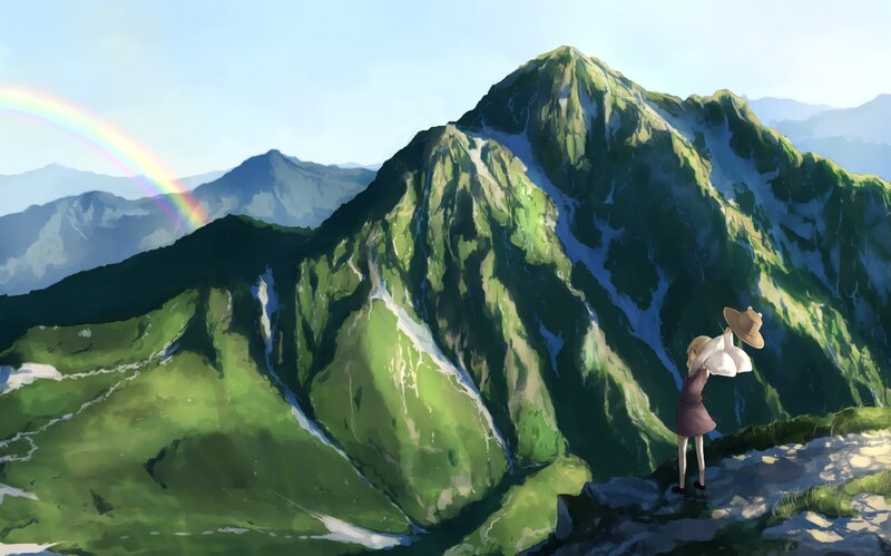 Girl on Mountain Peak