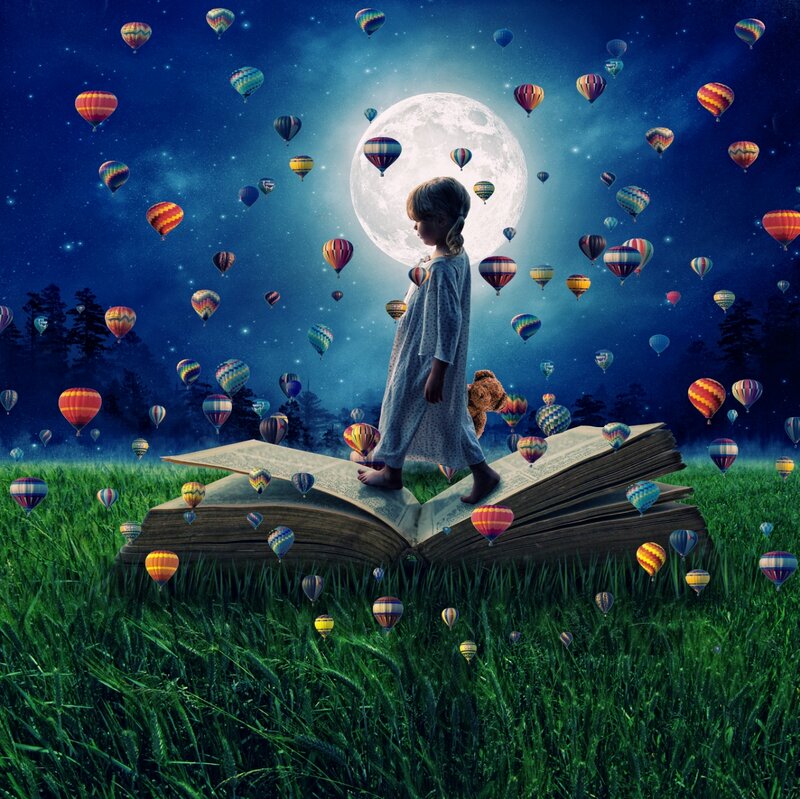 Girl on Open Book