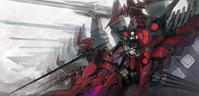 Girl on Red Mech — Dramatic