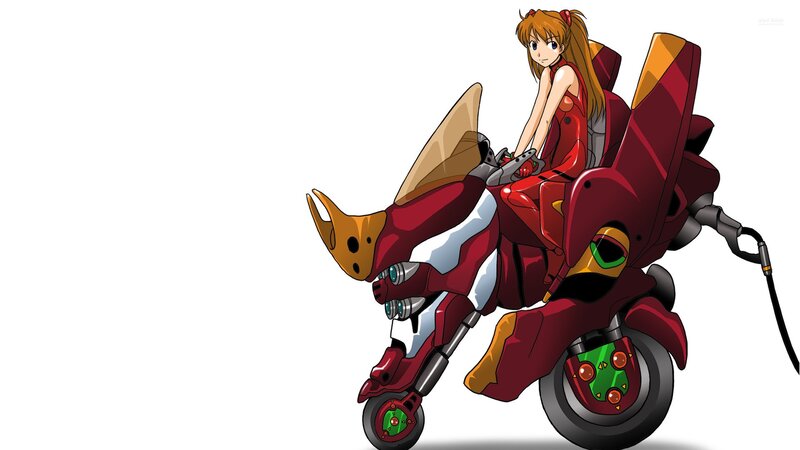 Girl on Red Motorcycle