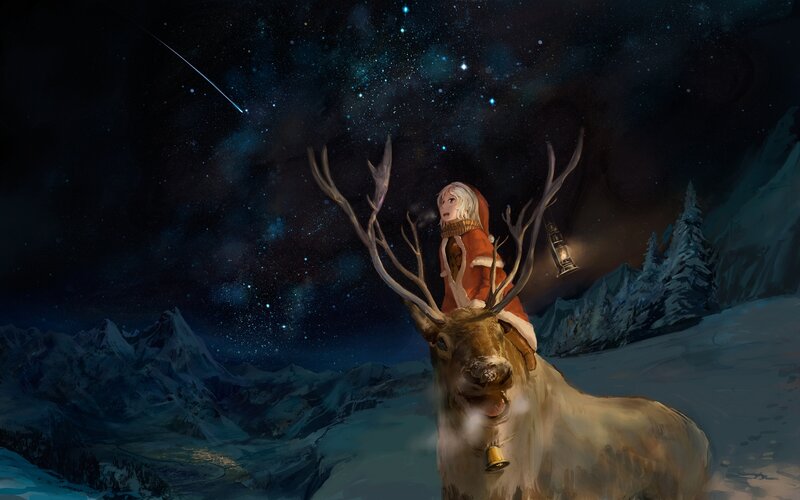 Girl on Reindeer