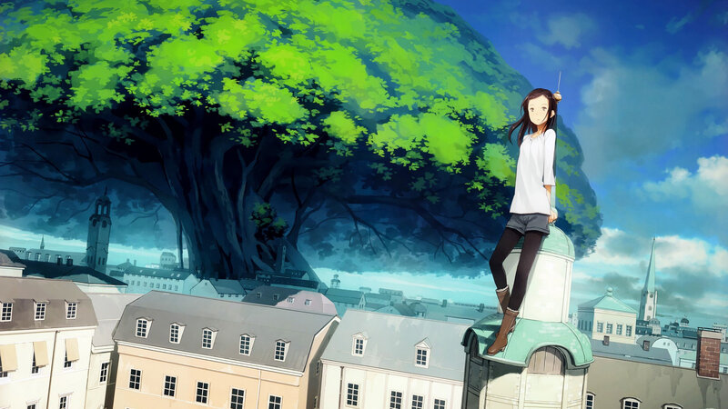Girl on Rooftop — Green