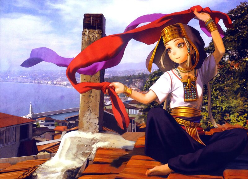 Girl on Rooftop — Red