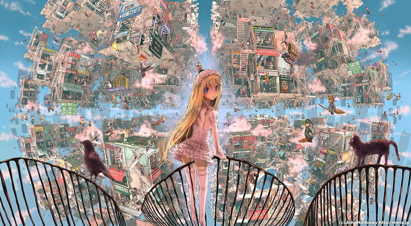 Girl on Spiral Bridge