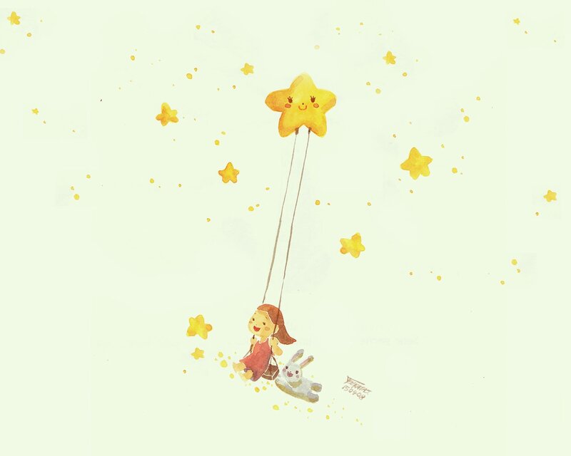 girl on star swing