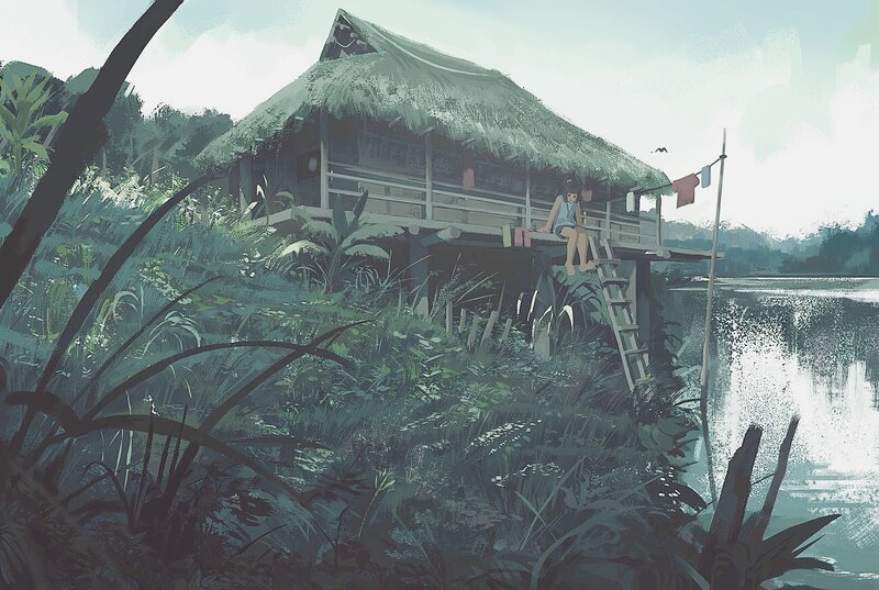 Girl on Stilt House