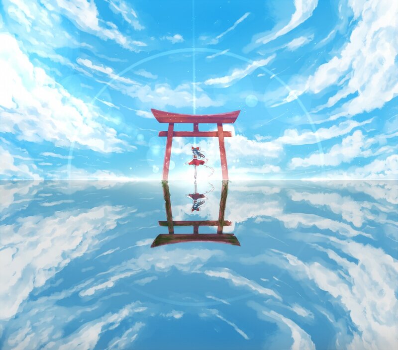 Girl on Swing under Torii