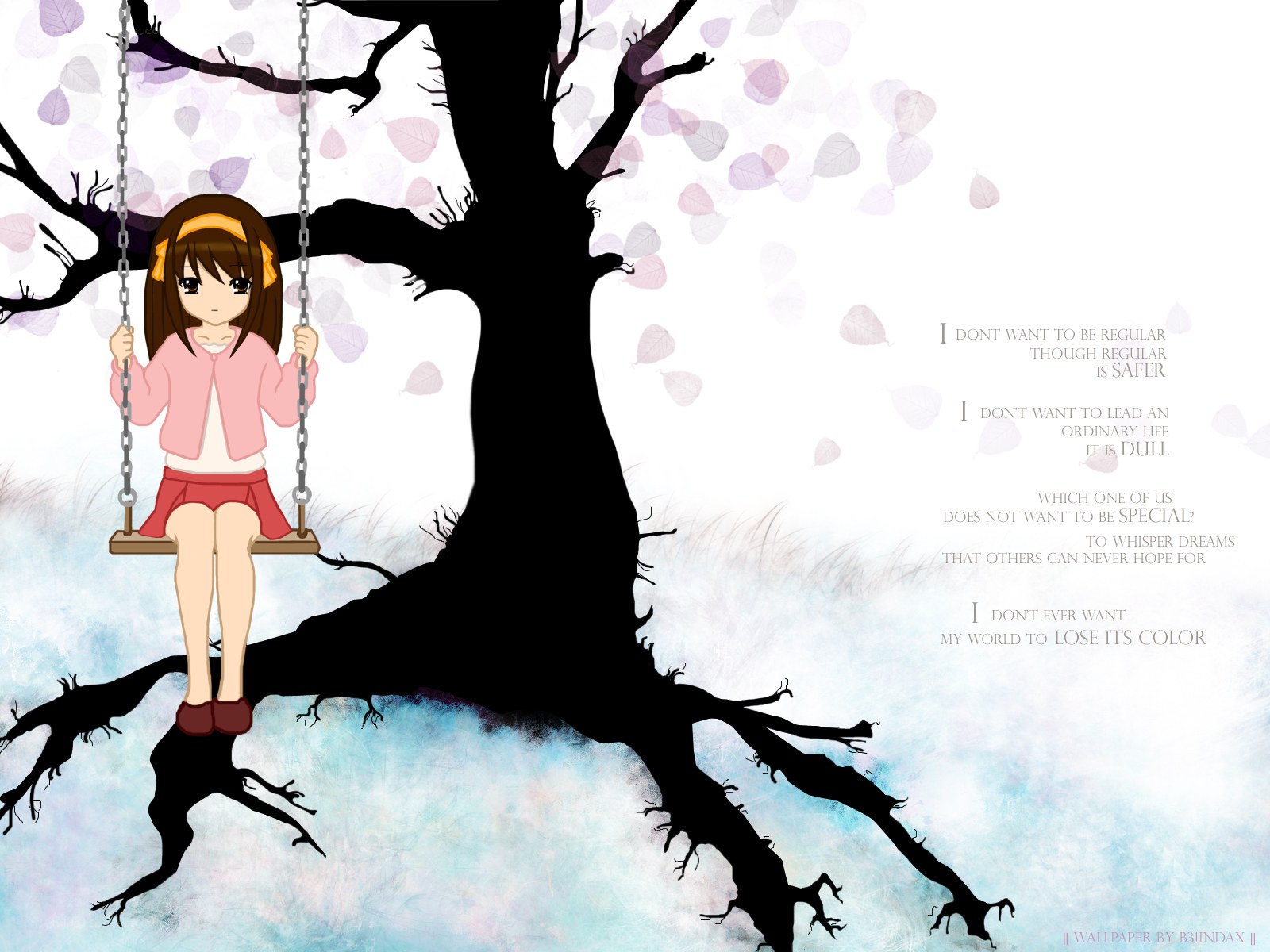 girl on swing under tree