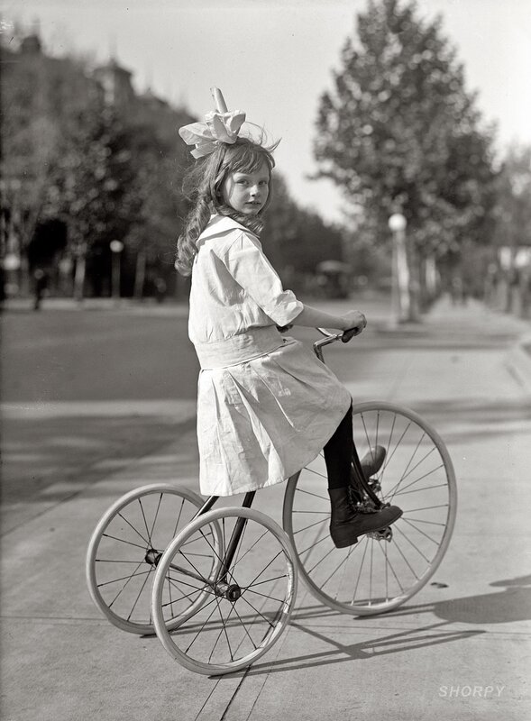 Girl on Tricycle — Black
