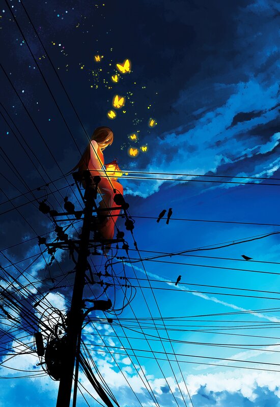 Girl on Utility Pole