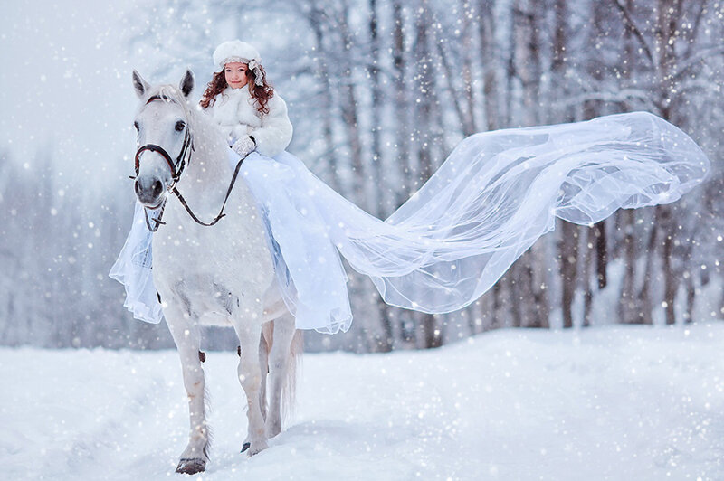 Girl on White Horse — Serene