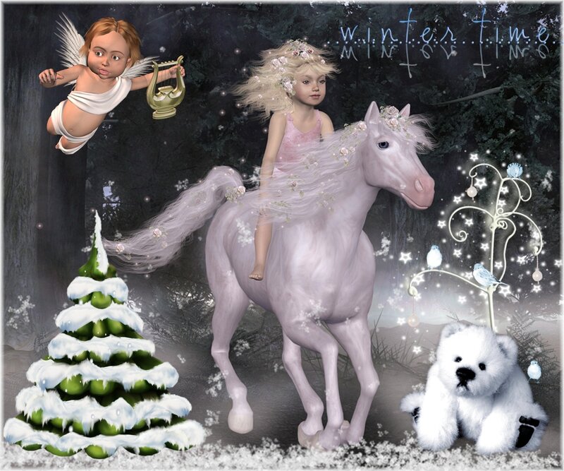 Girl on White Horse