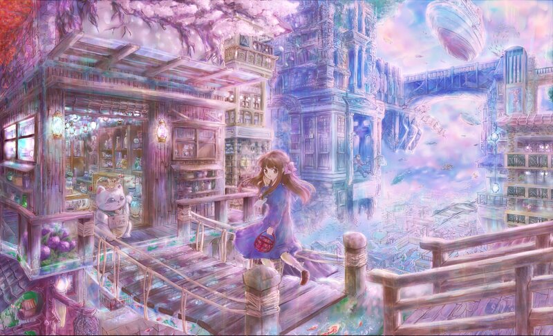 Girl on Wooden Stairs