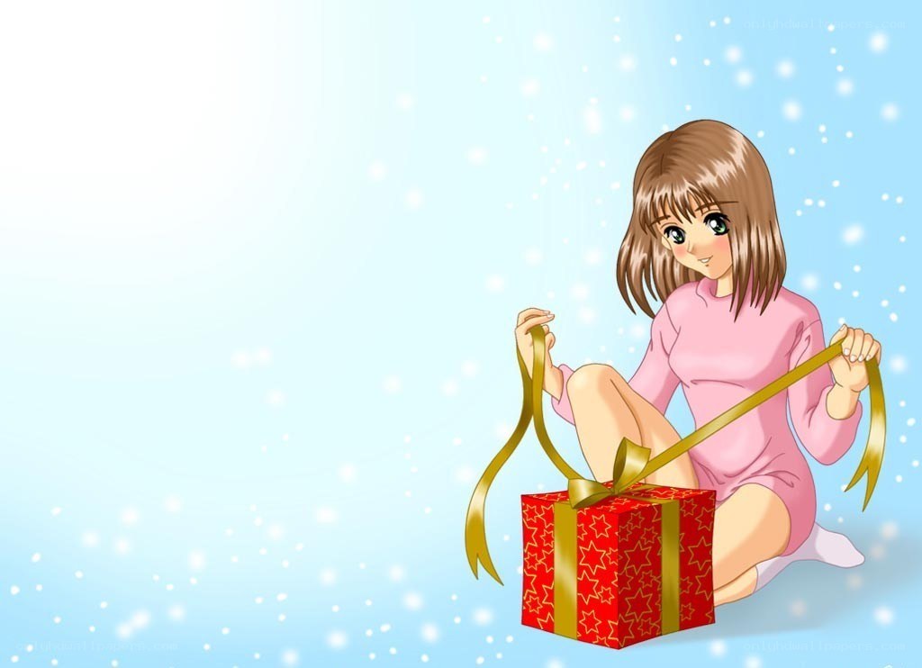 girl opening a gift