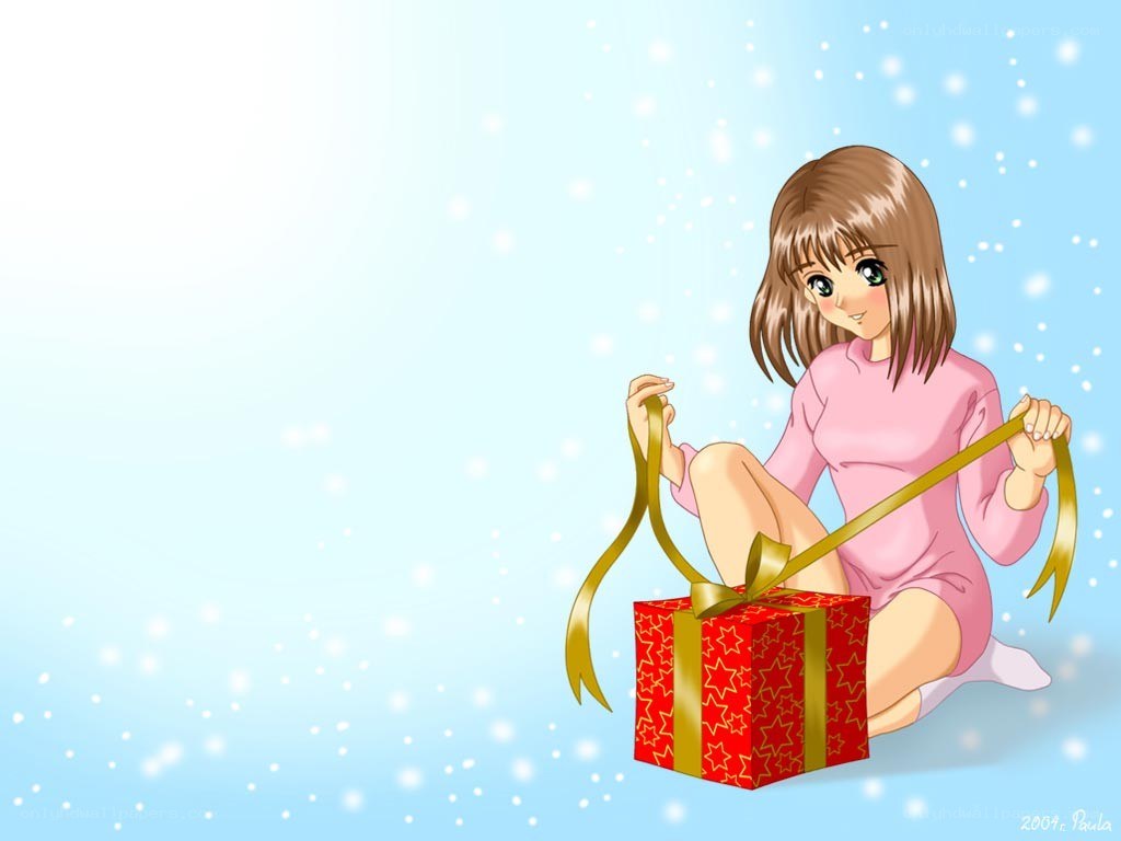 girl opening a gift