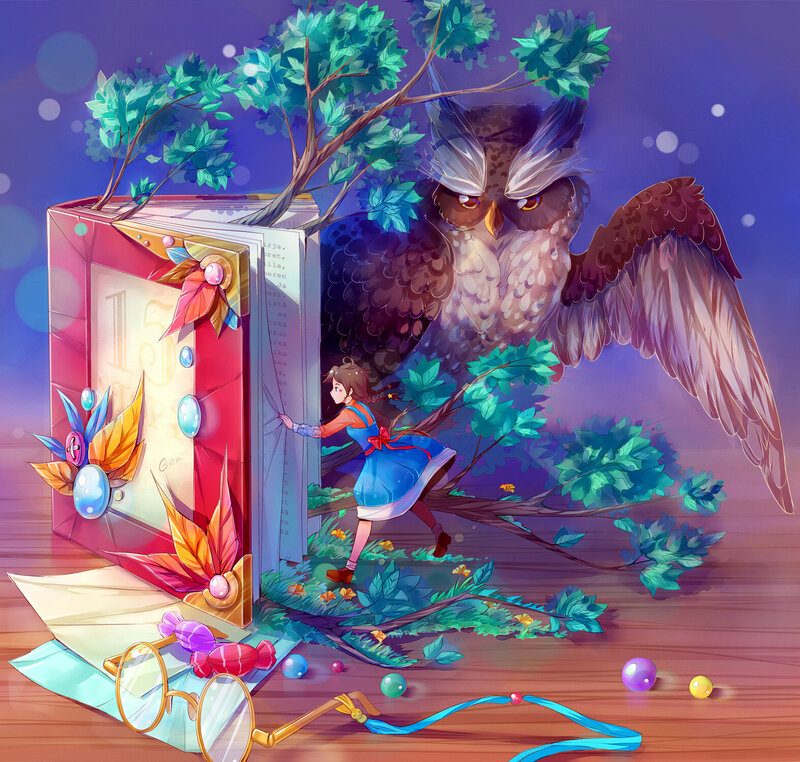 Girl Opening Book
