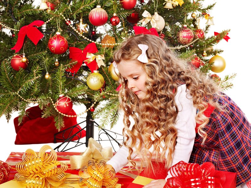 Girl Opening Presents