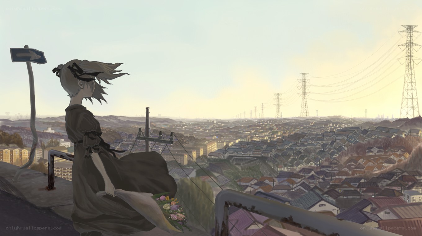 girl overlooking a city
