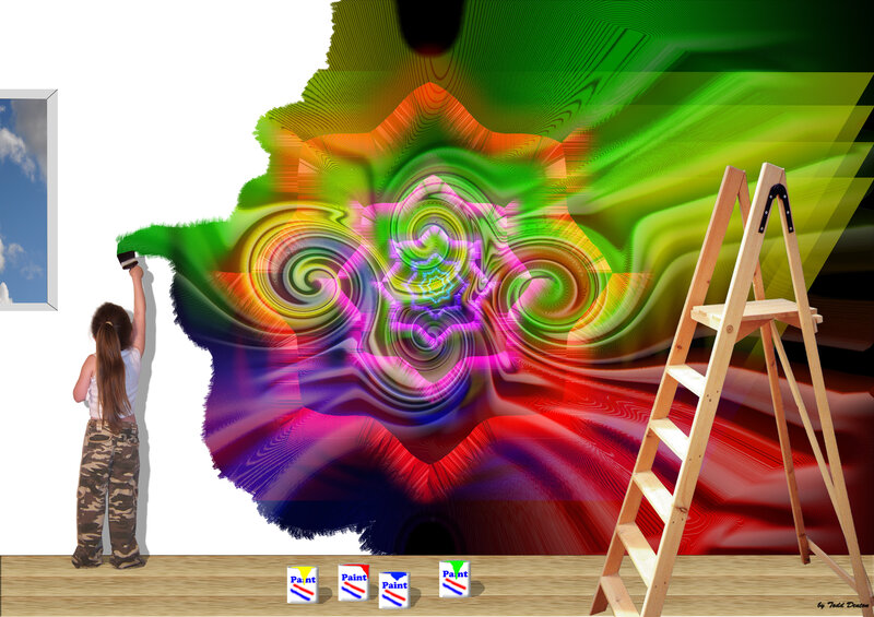 Girl Painting Abstract Art