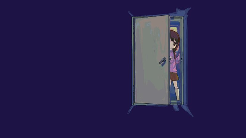 girl peeking from a doorway