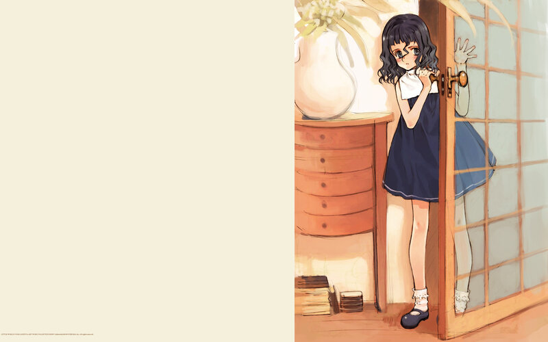 girl peeking from doorway