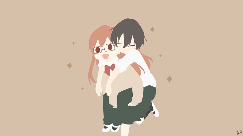Girl Piggybacking Boy