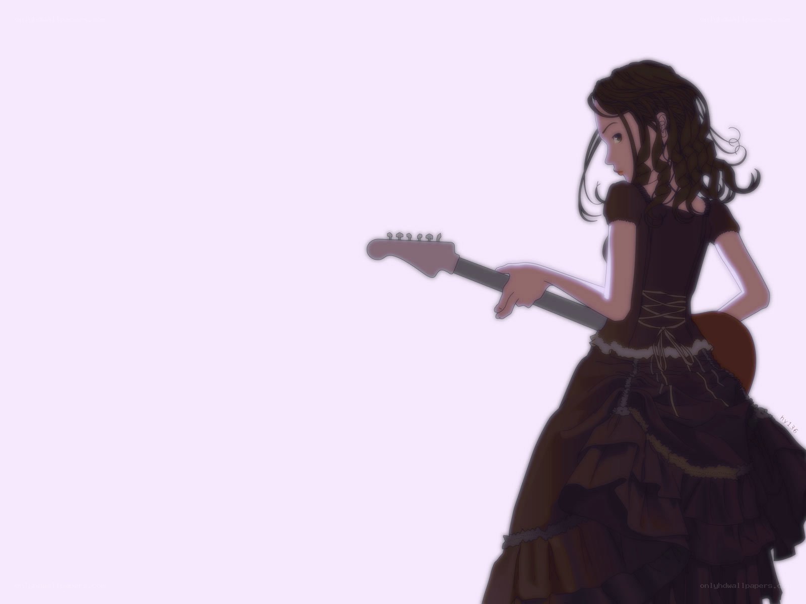 girl playing electric guitar