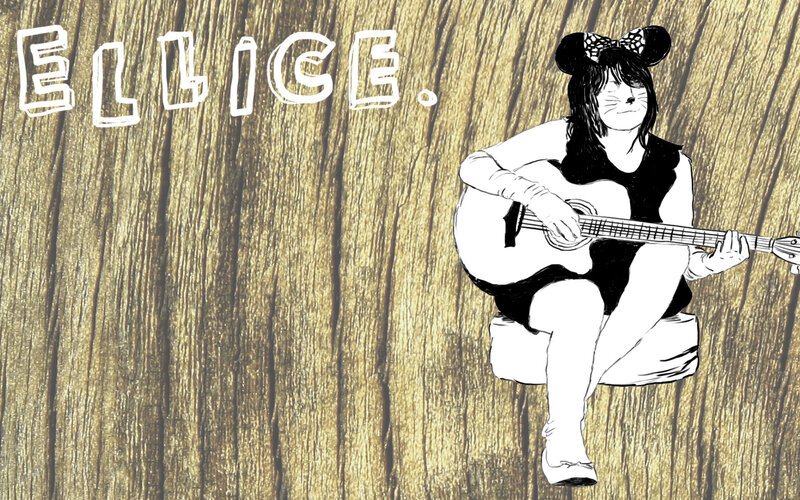 girl playing guitar illustration