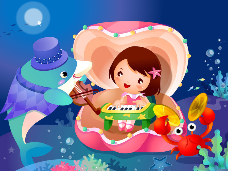 Girl Playing Piano Underwater
