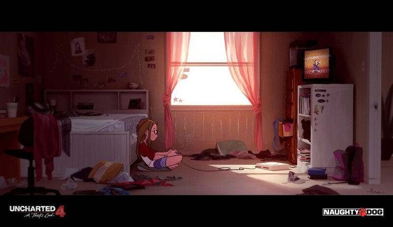 Girl Playing Video Game — Pink