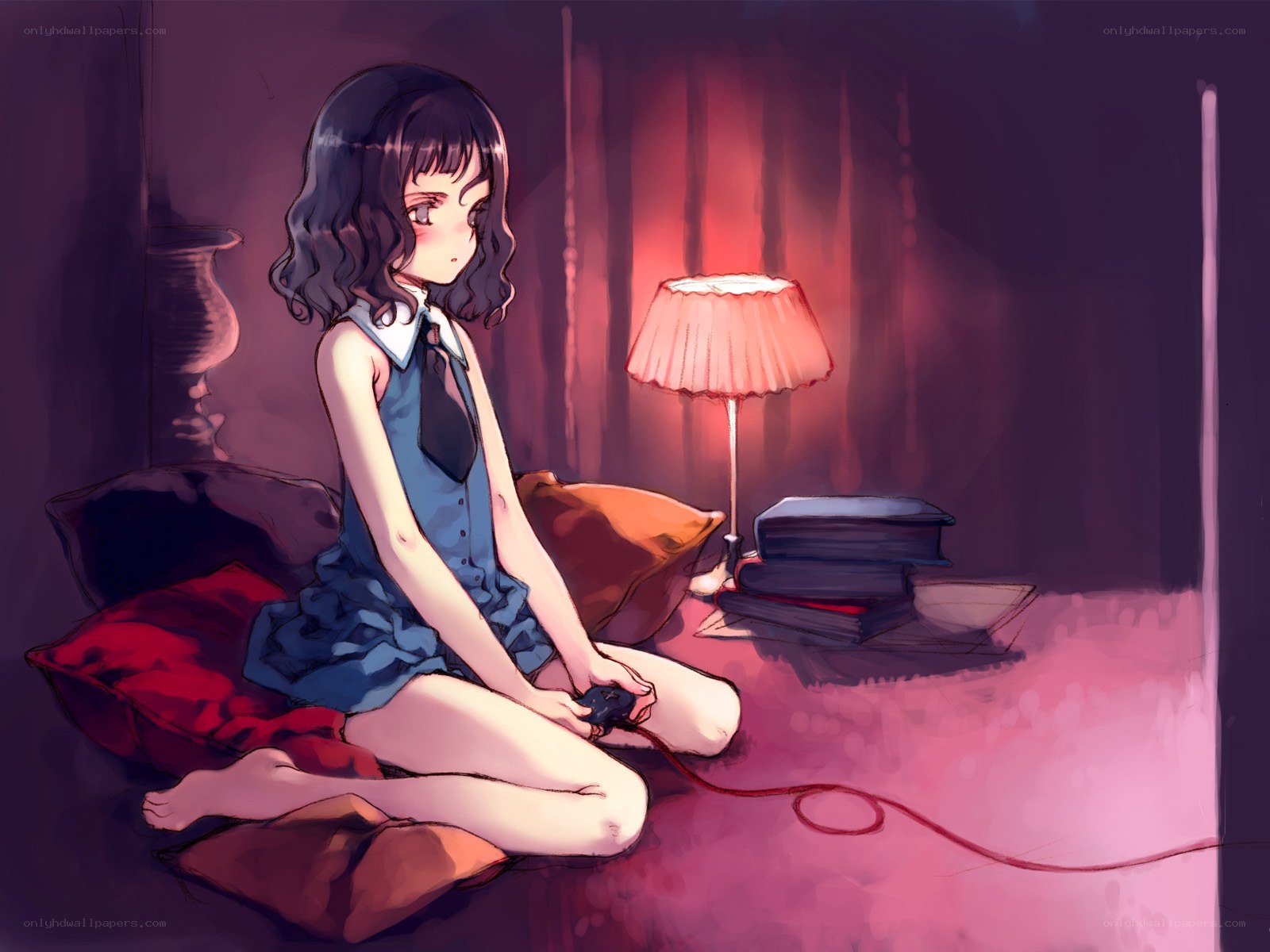 girl playing video game