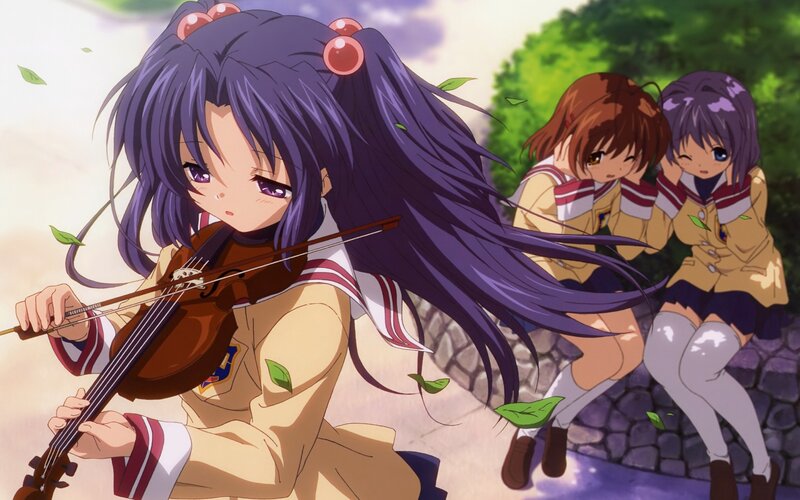 Girl Playing Violin — Purple