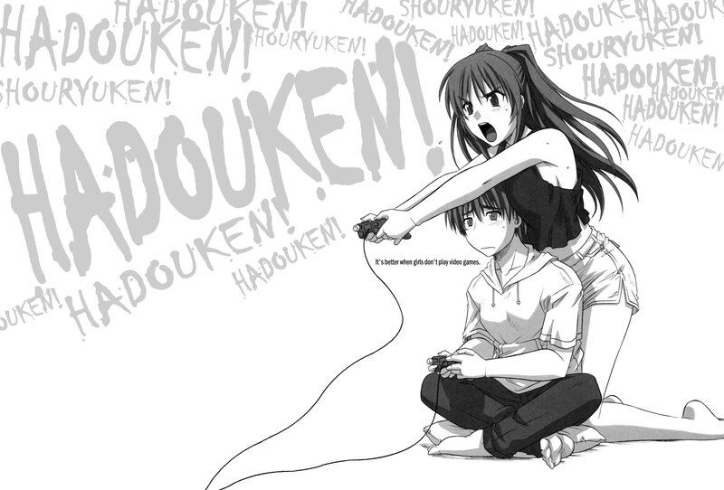 Girl plays video game with boy